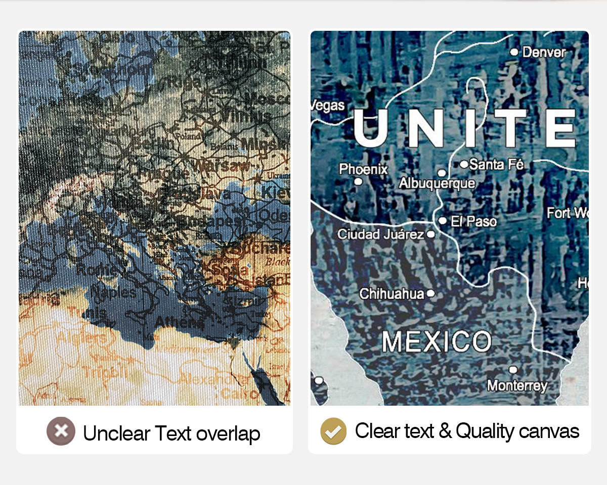 Office Wall Art World Map Assembly Frame in Blue